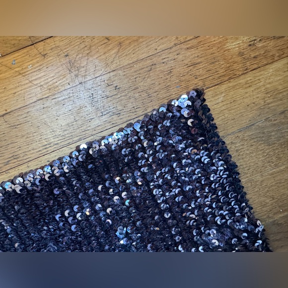 70s-80s Vintage Black Sequin Disco Tube Top - Picture 6 of 7